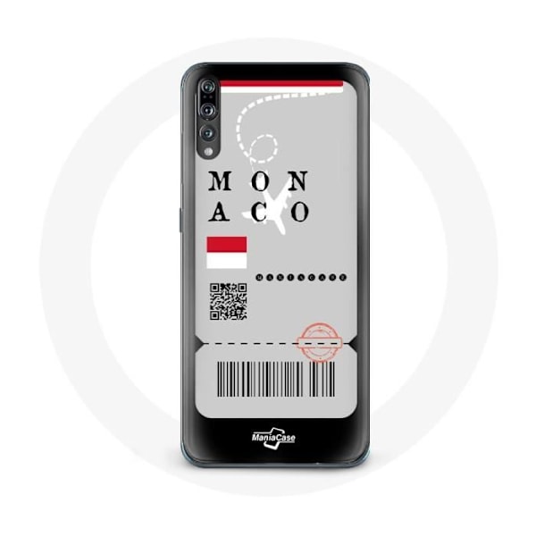 Coque - Huawei - P20 - Biljett till flygning Monaco - Mjuk - Skydd i syntetmaterial