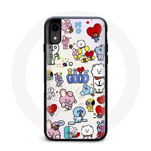 Coque för Iphone XS Max BTS Bangtan Sonyeondan BT21 Van Tata Chimmy Cooky Rj Koya Mang Och Shooky