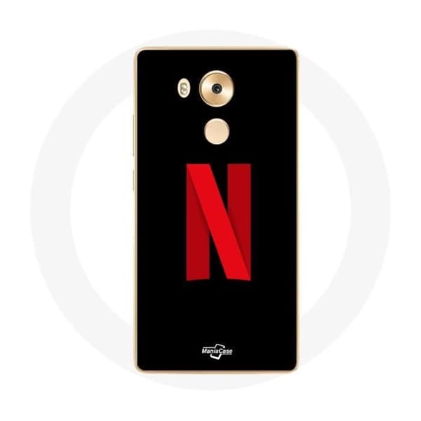 Cover til Huawei Mate 8 Netflix Logo rød på sort baggrund