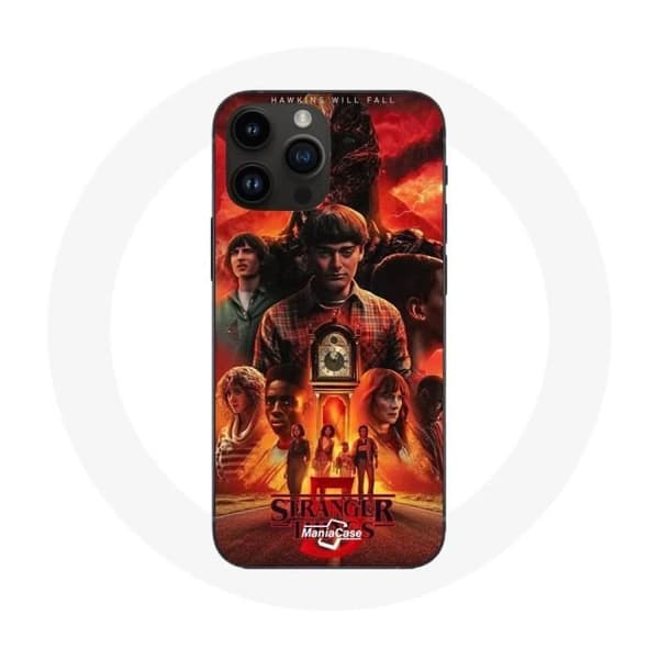 Cover - Maniacase - Iphone 14 Pro Max - Sort - Hård - Stranger Things Sæson 5