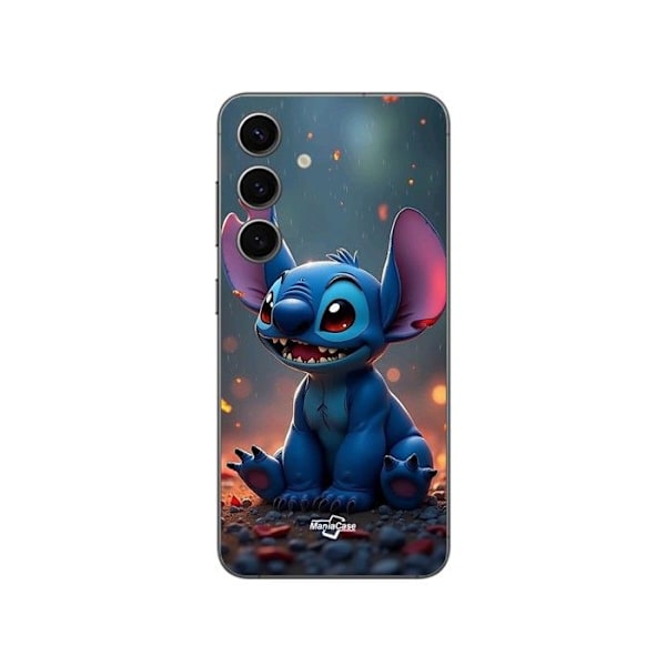 Mobilskal - Maniacase - Samsung Galaxy S24 Plus - Mjuk - Silikon - Söt 3D Stitch Svart