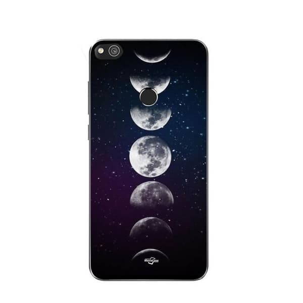 Coque - Maniacase - Huawei P8 Lite 2017 - Blød - Sort - Månefase nat stjerne