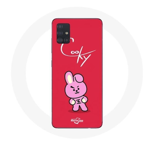 Coque för Samsung Galaxy A71 BTS Bangtan Boys BT21 Cooky Röd Bakgrund