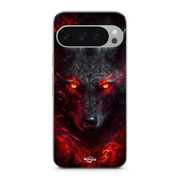 Coque - MANIACASE - Google Pixel 9 Pro XL - Mjuk - Svart - Svart röd varg Svart