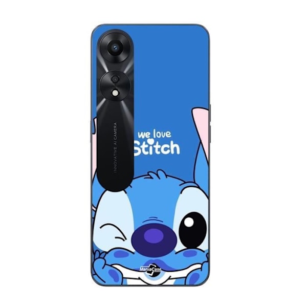 Coque för Oppo A78 5G stitch söt ohana stitch blå front blå Maniacase