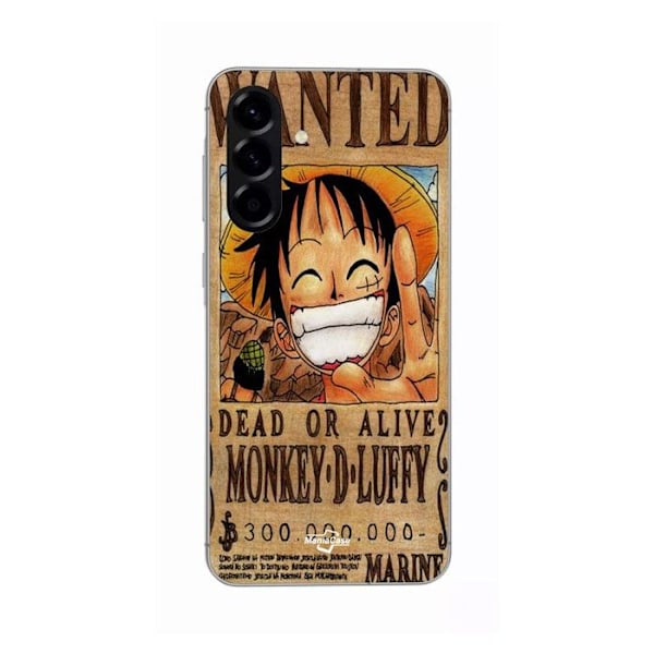 Coque - Maniacase - Samsung Galaxy A56 - Silikon - Mjuk - Wanted Poster Monkey D. Luffy Svart
