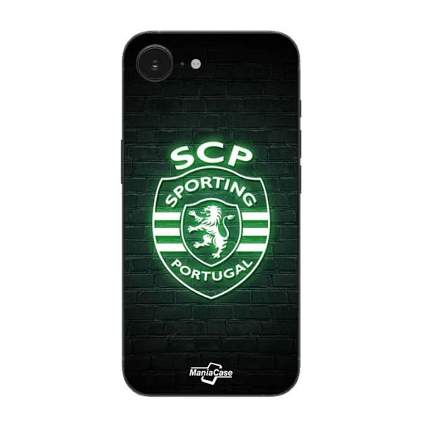 Coque Maniacase för iPhone 16E SCP SPORTING PORTUGAL LUMINEUX FOND NOIR Svart