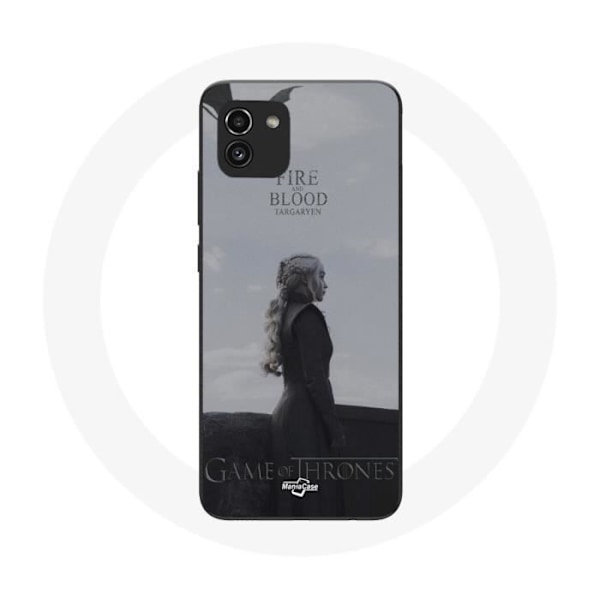 Coque - Maniacase - Samsung Galaxy A03 - Game of Thrones - Daenerys Targaryen - Grå Logotyp Svart
