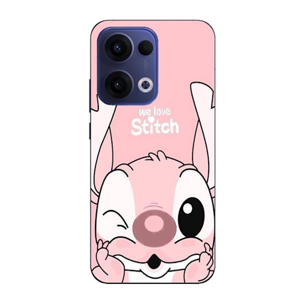 Telefonkåpa - Maniacase - Oppo Reno 13 5G - Silikon - Mjuk - Stitch ängel söt rosa gunga Svart