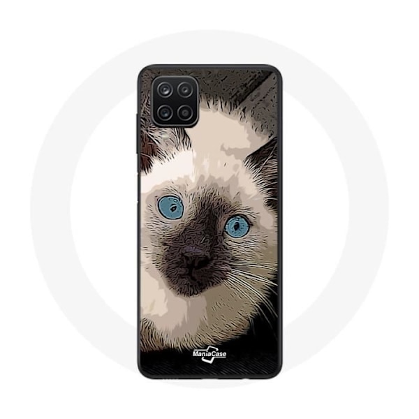 Coque för Samsung Galaxy A42 5G Siamese katt svart och vit med blå ögon