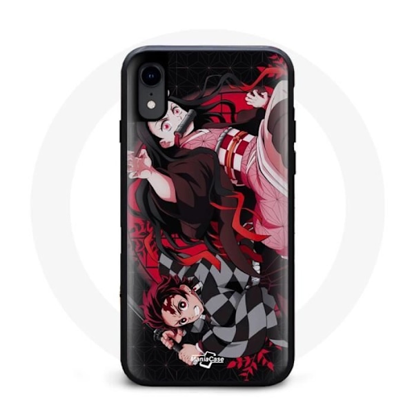 Coque - Maniacase - Iphone XS - Souple - Noir - Demon Slayer Tanjiro Nezuko Combat
