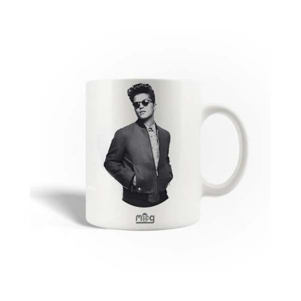 Mugg i keramik - Bruno Mars - 30cl - Diskmaskinssäker - Modern design - Vit Vit