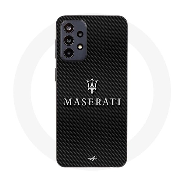 Coque Maniacase för Samsung Galaxy A52s 5g Maserati vit kolfiberbakgrund svart