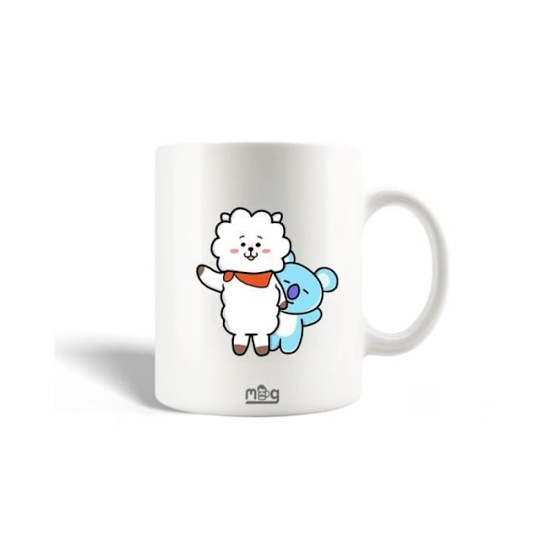 Mugg i keramik BTS Bangtan Killar BT21 RJ från Jin och Koya från RM