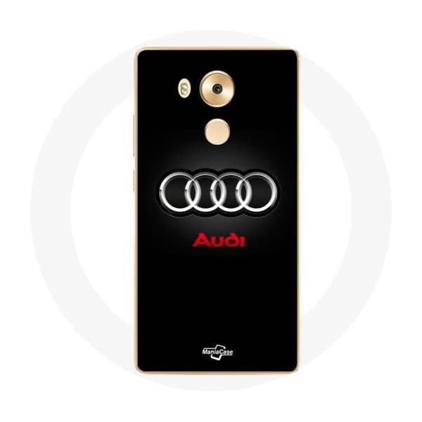 Cover til Huawei Mate 8 Audi Logo Metal sort baggrund