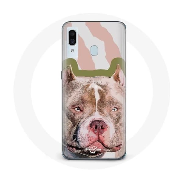 Cover til Samsung Galaxy A20e Brune Pitbull Hund