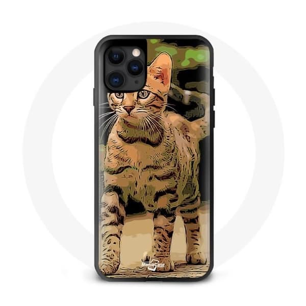 Silikonecover - Bengal - Iphone 13 mini - Sort - Kattemønster - Unisex