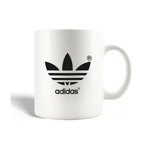 Mugg i keramik med svart Adidas-logotyp, modevarumärke