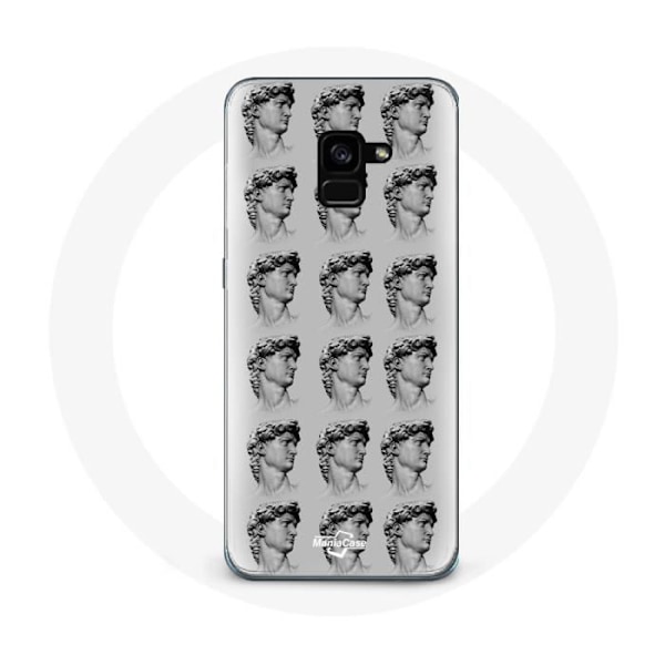 Cover til Samsung Galaxy A8 Plus Statue grå baggrund