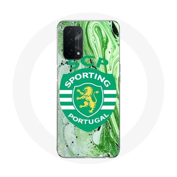 Coque för Oppo A74 5G scp sporting portugal grön bakgrund