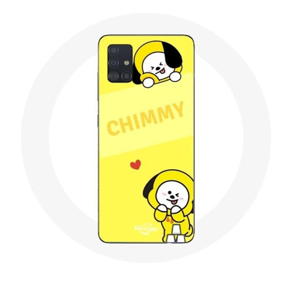 Coque för Samsung Galaxy A71 BTS Bangtan BT21 Chimmy Jimin Gul Bakgrund