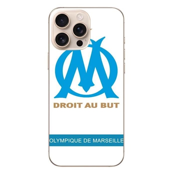 Coque Iphone 16 Pro Max med logotypen för Olympique de Marseille vit Fond Maniacase