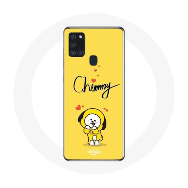 Coque för Samsung Galaxy A21S BTS Bangtan Boys BT21 Chimmy Jimin Gul Bakgrund