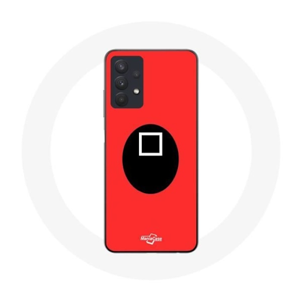 Coque för Samsung Galaxy A32 5G Squid Game fyrkantig mask röd bakgrund