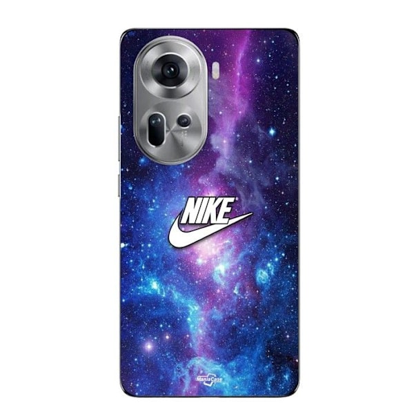 Coque - Nike - Oppo Reno 11 5G - Vit logotyp - Färgglad bakgrund - Mjuk Vit, färgglad