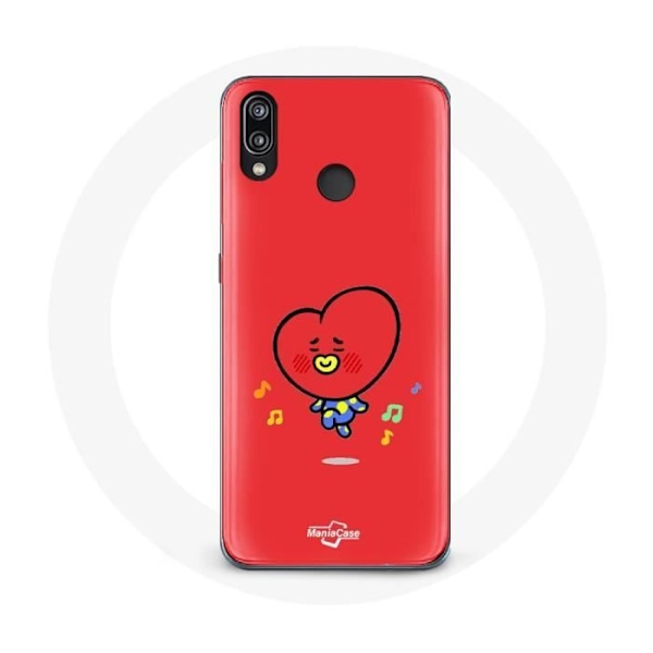 Coque för Huawei P20 Lite BTS Bangtan Killar BT21 TATA V Röd Bakgrund