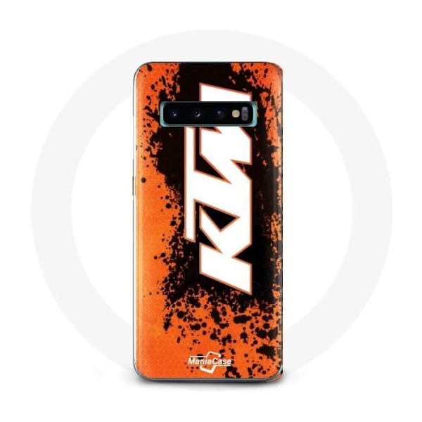 Coque för Samsung Galaxy s10 edge KTM-logotyp vit på orange bakgrund