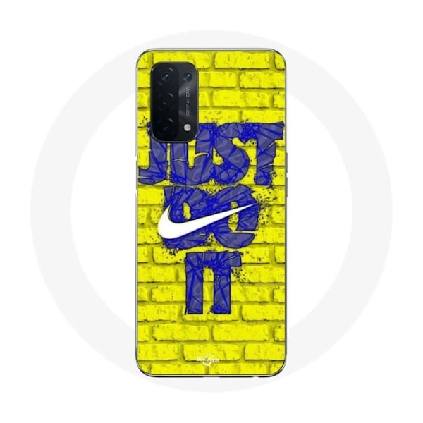 Coque Maniacase för Oppo A54 5G logo just do it färg blå framsidan gul