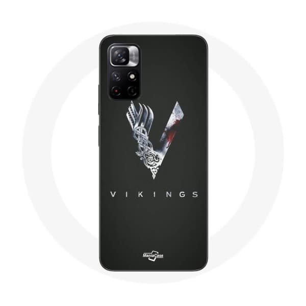 Skal - MANIACASE - Redmi Note 11 5G - Flexibel - Vikings - Logotyp V Svärd Mörkgrå