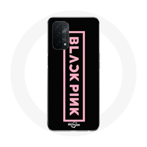 Coque för Oppo A74 5G Blackpink Logotyp Rosa Svart Bakgrund