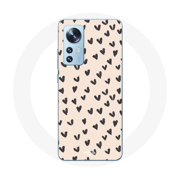 Cover til Xiaomi Mi 12 / 12X Abstrakt tekstur med sorte hjerter