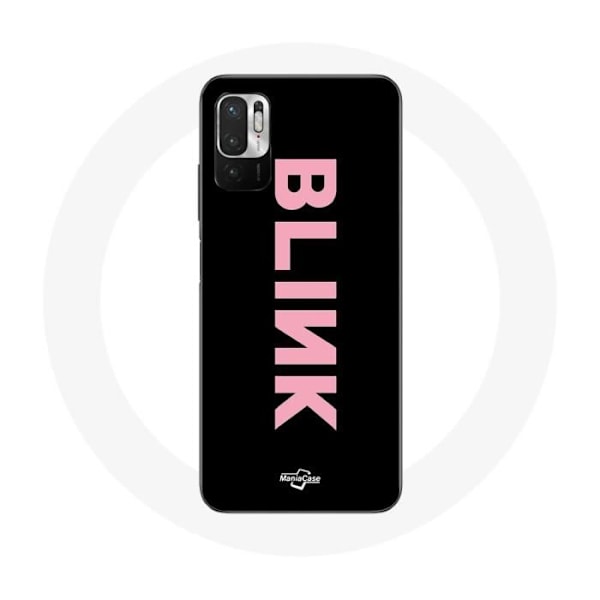 Skydd för Xiaomi Redmi Note 10T 5G Blink Fandom Blackpink Logotyp Rosa Bakgrund Svart