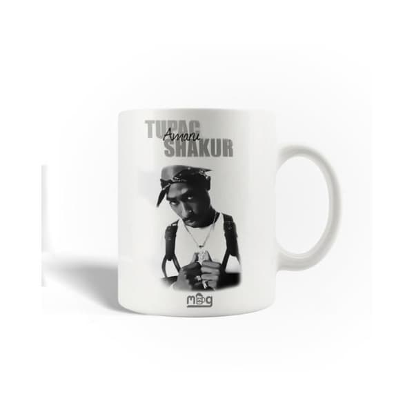 Keramikmugg - Tupac - 30cl - Vit - Diskmaskinssäker - Höjd 9,5 cm