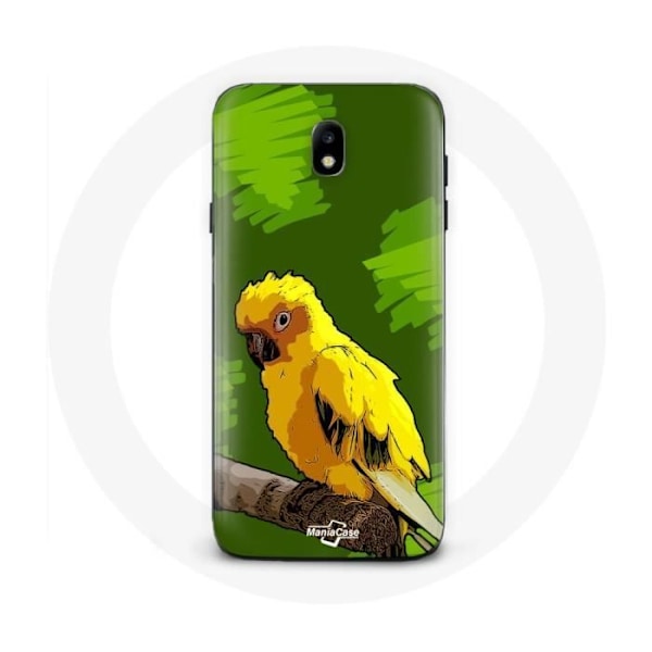 Skydd för Samsung Galaxy J5 2017, gula parakiter på grön bakgrund