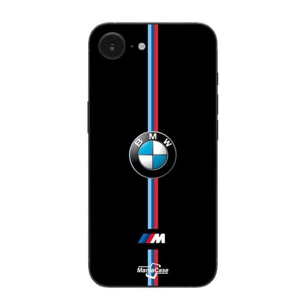 Coque Maniacase til iPhone 16E BMW logo farve M Svart