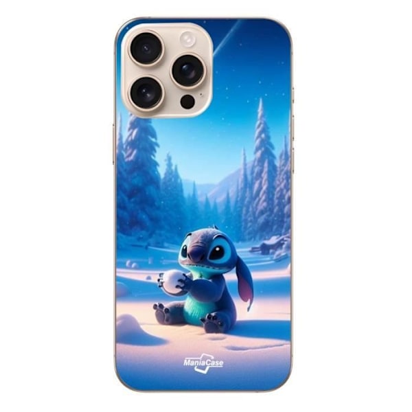 Coque - Maniacase - Iphone 16 Pro Max - Söt snöig Stitch - 3D - Mjuk