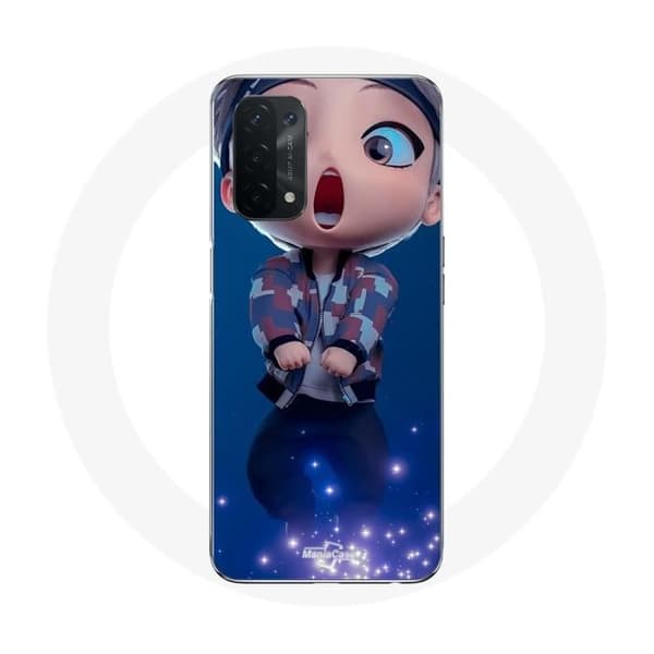 Coque - BTS - TinyTAN Animation V Mic Drop - Blød - Hvid - Kompatibel med Oppo A74 5G