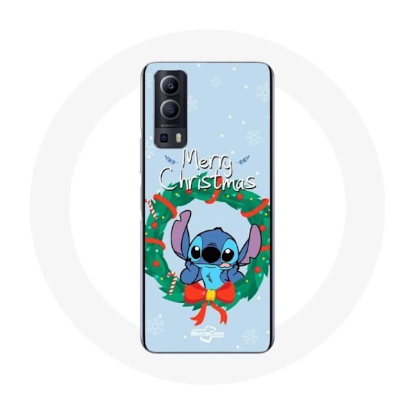 Coque för Vivo Y72 Stitch snö glad jul blå