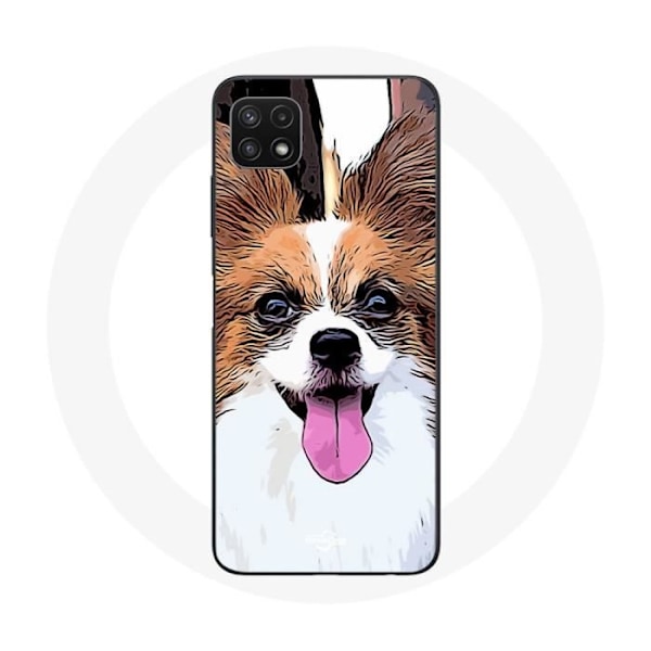 Skydd för Samsung Galaxy A22 5G Kontinental toy spaniel Valp Vit och brun