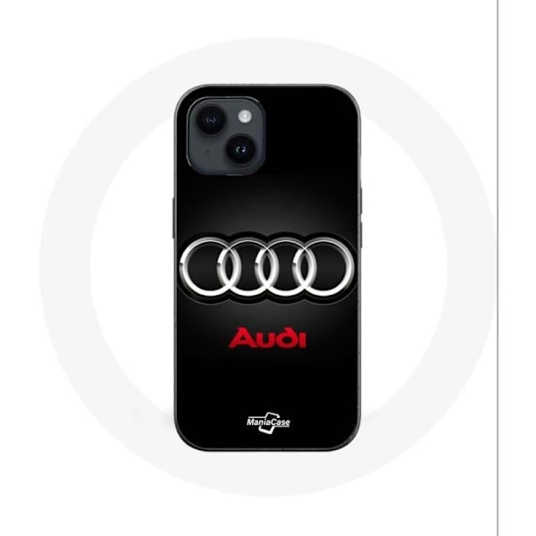 Fodral för Iphone 14 - Maniacase - Audi-logotyp - Metall - Svart - Hård Svart