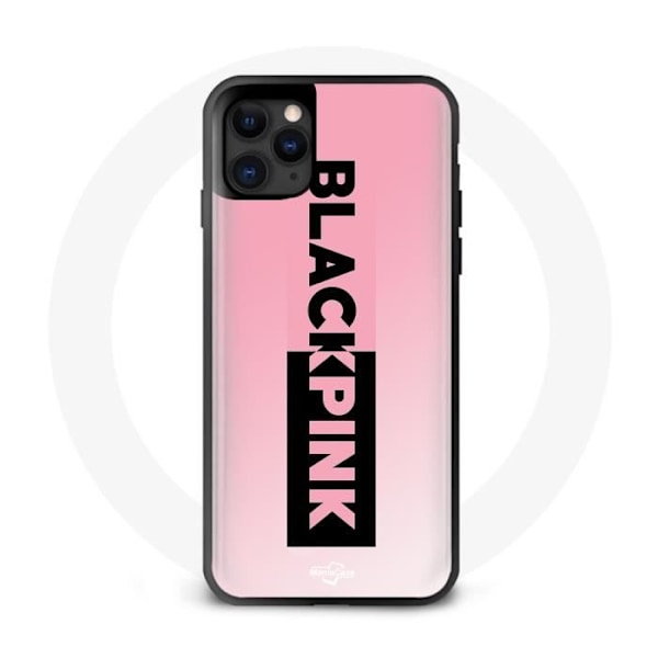 Cover til iPhone 11 Pro Blackpink K-pop Gruppe Sort Rosa Logo Rosa Baggrund