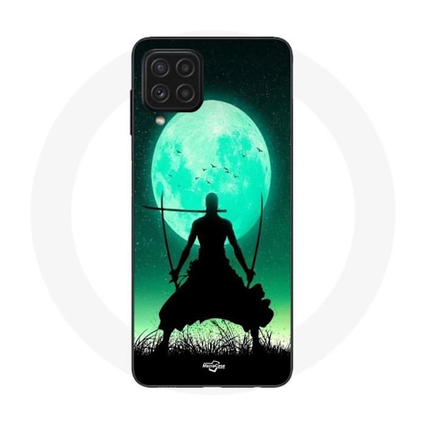Coque - Maniacase - Samsung Galaxy A22 4G - Svart - Mjuk - Roronoa Zoro Trippel Svärd Fullmån