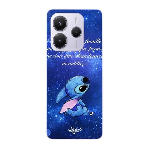 Coque - Maniacase - Xiaomi Redmi Note 14 5G - Blød - Sort - Stitch Disney Sød