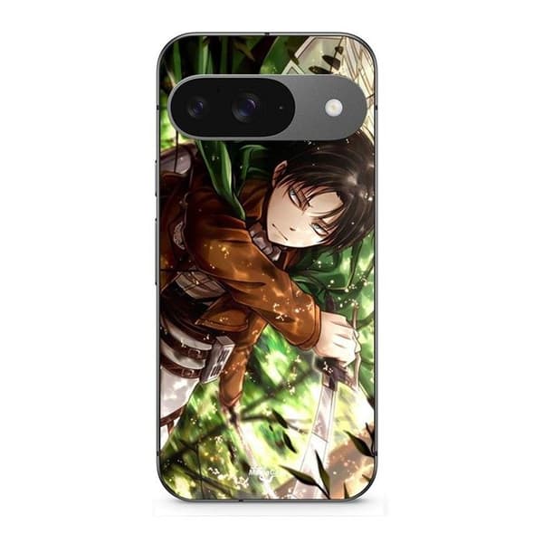 Skal för Google Pixel 9 Attack on Titan Levi Ackerman svart