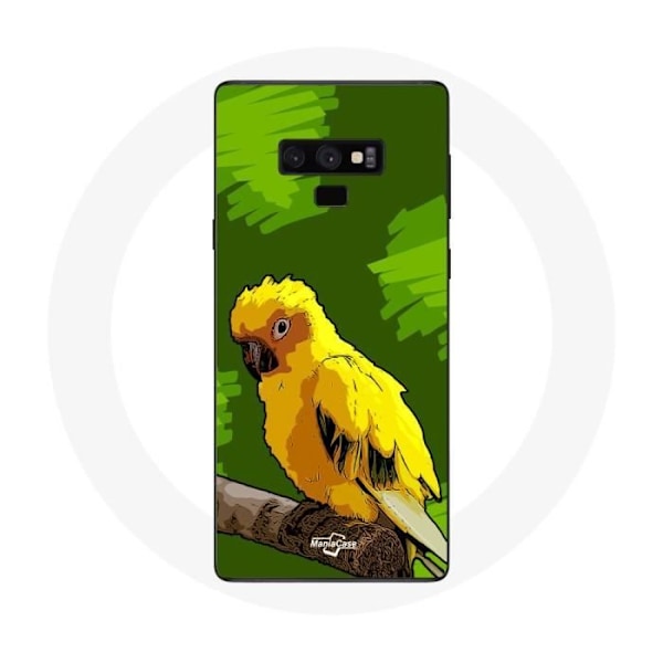 Skyddshölje för Samsung Galaxy Note 9 Gula Parakiter på Grön Bakgrund