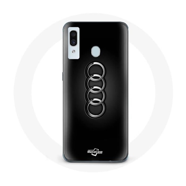 Coque för Samsung Galaxy A40 Audi-logotyp navkapsel svart bakgrund